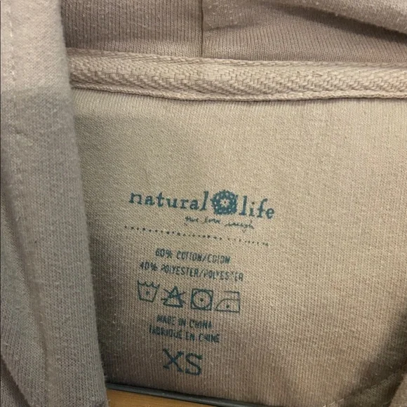 NATURAL LIFE Tan mushroom rainbow  Hoodie with Blue Accents - Picture 3 of 8